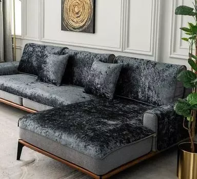 Шелковистые бархатные кожаные чехлы для диванов, теплые полотенца, чехол для дивана, полное покрытие, универсальный зимний плюшевый нескользящий чехол для дивана 70x70cm 1pcs