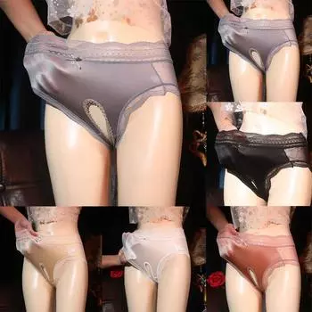 Шелковистые трусы однотонные 1 шт. без ластовицы высокая эластичность M