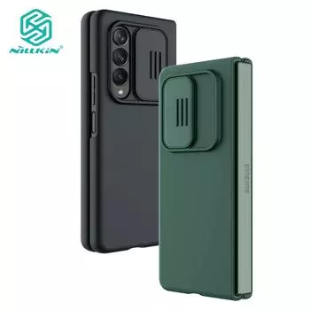 Шелковистый чехол Nillkin CamShield для Samsung Galaxy Z Fold 3 5G, чехол для телефона, слайдер для камеры, силиконовый противоударный чехол