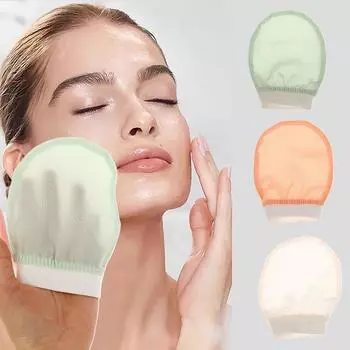 Шелковое отшелушивающее полотенце для умывания лица Мягкий отшелушивающий скраб для ванны Шелковые перчатки для умывания лица белый