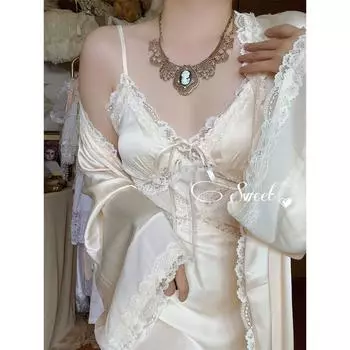 Шелковое сексуальное платье на бретелях, женское повседневное корейское элегантное длинное платье с разрезом, лоскутное кружевное платье, женское модное элегантное платье с v-образным вырезом L