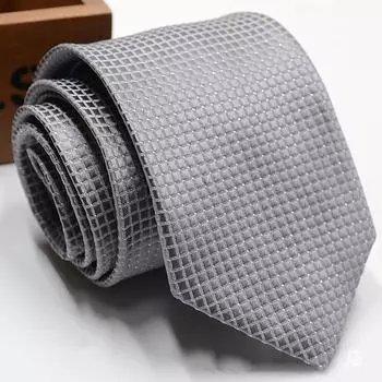 Шелковые клетчатые галстуки, мужские галстуки для вечеринок, деловые официальные мужские деловые повседневные галстуки One Size серый