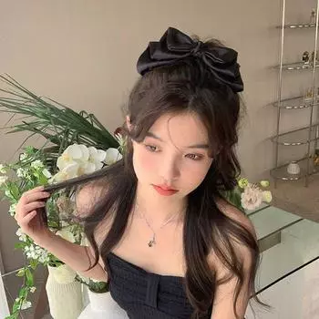 Шелковые милые шпильки для волос, новый головной убор, бант, пружинные зажимы, держатель для хвоста, женские заколки для волос, корейская заколка для волос белый