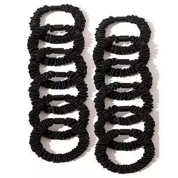 Шелковые резинки для волос, атласные резинки для волос, черные, маленькие, мини-резинки, милые, мягкие, нескользящие резинки для волос Size fits all