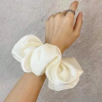 Шелковые резинки для волос для женщин, корейские шифоновые эластичные резинки для волос, держатели для хвостиков, головные уборы для женщин чёрный