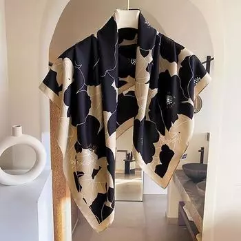 Шелковые шарфы, большие квадратные шарфы, тонкие шарфы, модные принты, откажитесь от шалей и носите 90 шелковых шарфов и платков 90-90cm