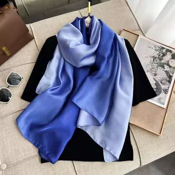 Шелковые шарфы весна/лето для женщин, шарфы украшены шалями, дорожными пляжными полотенцами, градиентными тонкими шарфами 90-180cm розовый