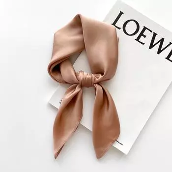 Шелковый атласный платок однотонный шейный платок для женщин маленькие шали накидки бандана головной платок 70х70 см квадратная повязка на голову хиджаб платки 70x70cm темно-розовый