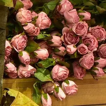 Шелковый цветок, искусственный цветок, искусственная маленькая роза, имитация сухоцвета, обожженный край, украшение для гостиной белый