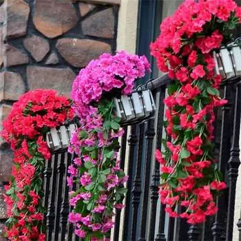 Шелковый цветок, подвесное украшение, искусственный цветок, балкон, хлорофитум, труба, искусственный настенный подвес, левкий цветок, настенный 25*85cm белый