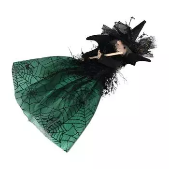 Шелковый Дом с привидениями Кукла Ведьма Хэллоуин Кукла Ведьма Забавный Фестиваль Призраков зелёный