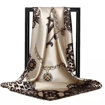 Шелковый квадратный шарф 90x90 см, женский платок, шаль, парео, бандана, шифон, хиджаб, пляжное пончо A