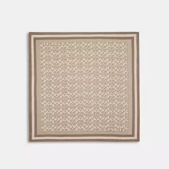 Шелковый квадратный шарф с принтом Coach Signature