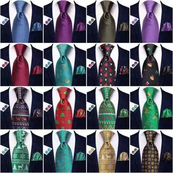 Шелковый мужской галстук Рождественский галстук-бабочка Ascot, галстук, носовой платок, запонки, вечерние мероприятия N-3314