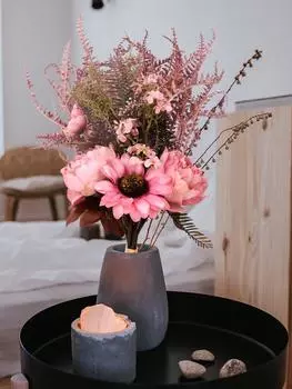 Шелковый пион, искусственные букеты цветов подсолнечника, искусственные цветы, свадебные букеты, украшения, цветочные украшения для дома, кухни, сада, праздничного стола, центральные украшения оранжевый