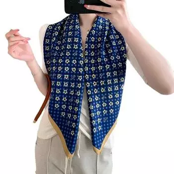 Шелковый шарф 90*90 см, женский 2021, новый квадратный хиджаб, бандана, повязка на голову, женский платок, офисная повязка для волос, головной платок, шарфы на шею 90X90CM