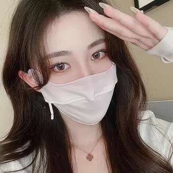 Шелковый шарф для мужчин Защита от солнца и УФ-лучей для женщин Ледяной шелковый шарф для лица Защита от УФ-лучей Солнцезащитная маска Солнцезащитная вуаль розовый