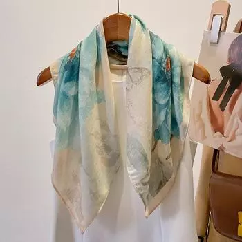 Шелковый шарф для женщин, шелковый шарф для женщин, повязка на волосы 68x68cm