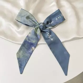 Шелковый шарф Художественный стиль Сумка на руку Повязка для волос Пояс Универсальный декоративный шарф Тонкая узкая длинная лента