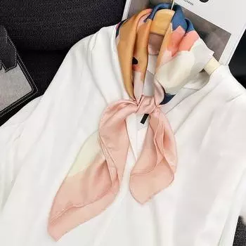 Шелковый шарф квадратный шарф Высококачественный Граффити Женская мода Пряжа Темперамент Знаменитость шарф 70*70cm розовый