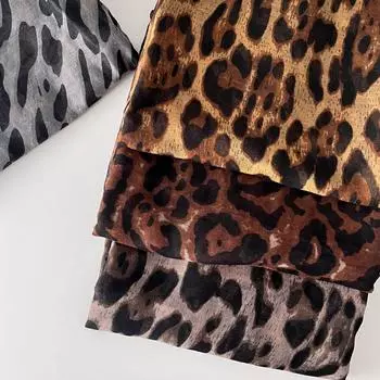 Шелковый шарф с леопардовым принтом, приятный для кожи, тонкий дизайн, длинный шарф, длинный шарф из балийской пряжи, универсальный женский шарф 180 * 90cm