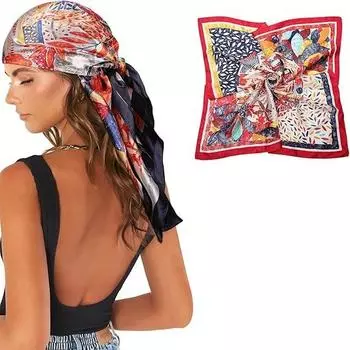 Шелковый шарф с ощущением шелковицы, женские модные атласные шарфы с квадратным вырезом для сумок, шарфы для волос 90*90cm