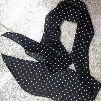 Шелковый шарф с принтом в горошек и леопардовым принтом в стиле ретро для женщин, универсальные аксессуары для пояса и шарфа B