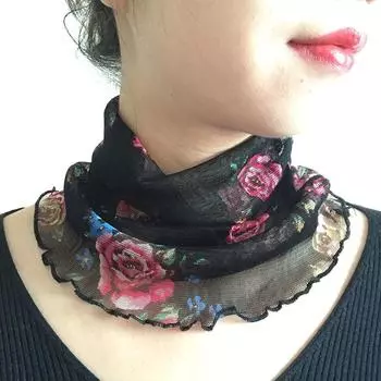 Шелковый шарф шелковицы Бандана вязаный сетчатый шелковый шарф женский весенне-осенний пуловер шарф с искусственным воротником шейный