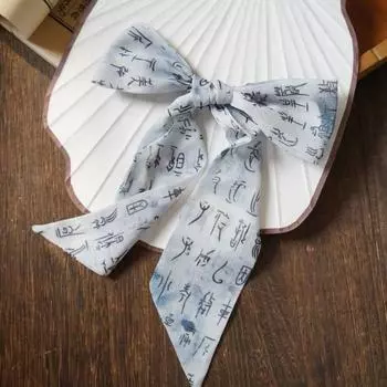 Шелковый шарф в китайском стиле Розовый шарф с принтом Универсальный шарф Повязка для волос Женский D