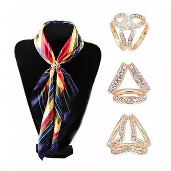 Шелковый шарф-зажим для шарфа, обруч-гирлянда со стразами, брошь из шпагата, зажим для шарфа, пряжка, ювелирное изделие, подарок one size