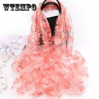 Шелковый шарф женский летний легкий легкий прозрачный шарф из органзы и марли