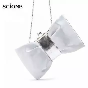 Шелковый свадебный клатч женский из искусственной кожи серебряный клатч элегантный женский вечерний кошелек модная вечерняя сумка length 27cm серебряный