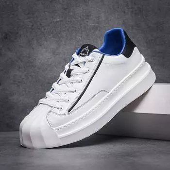 Shell head men s shoes 2025 new ultra-light and comfortable foam soft-soled breathable cowhide board shoes European light luxury white shoes 38