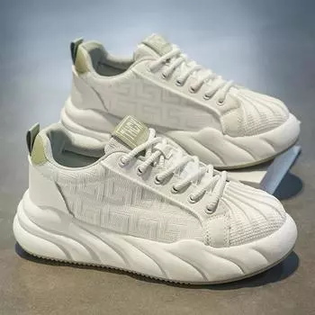 Shell head men s shoes summer breathable mesh small white sports board shoes boys niche trendy brand versatile platform bread shoes 39