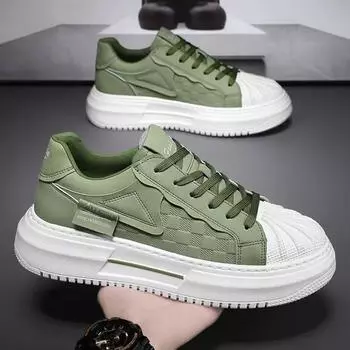 Shell head small white shoes men s inner height, new personality fashion sports casual fashion shoes in spring, versatile platform shoes 39