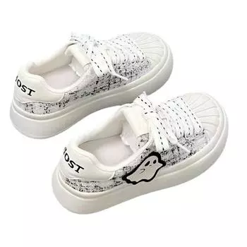 Shell Head White Shoes Cute Women s Shoes Summer New Big Head Thick Bottom Increased Leisure Sports All-Matching Board Shoes 35