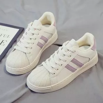 Shell shoes 2025 spring new versatile little white shoes women s shoes sports casual flat baseplate shoes summer 35