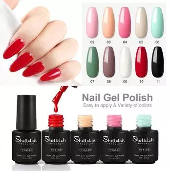 SHELLOLOH 32 Цветной гель 7 мл Набор гель-лаков для ногтей Инструмент для дизайна ногтей УФ-гель-лак и матовое верхнее покрытие Базовое покрытие Лак для ногтей Маникюр для дизайна росписи ногтей
