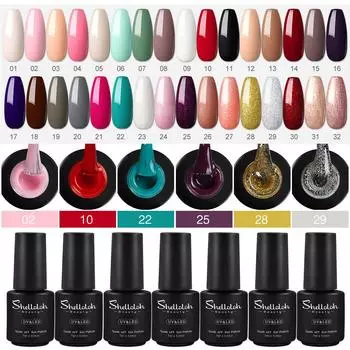 SHELLOLOH Гель-лак для ногтей Чистый цветной гель для ногтей УФ-гель Полуперманентный лак для дизайна ногтей Маникюрное базовое верхнее покрытие для ногтей Дизайн лака Прочный набор гелей