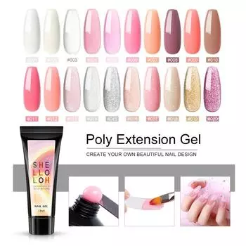SHELLOLOH Полигель для наращивания УФ-светодиодный гель для наращивания ногтей Укрепление кончиков ногтей Быстрое наращивание УФ-гель для накладных ногтей Маникюрный инструмент Салон дизайна ногтей