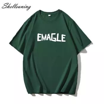 Shellsuning большие хлопковые футболки с графическим рисунком женские летние мягкие футболки с короткими рукавами с буквенным принтом женские простые свободные базовые топы женские M жёлтый