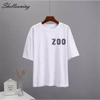 Shellsuning, летние простые хлопковые футболки с графическим принтом, повседневные футболки с буквенным принтом и короткими рукавами, свободные модные женские топы с круглым вырезом 2023 M жёлтый