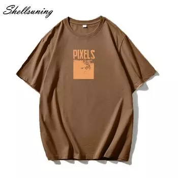 Shellsuning модные футболки с буквенным принтом для женщин, летние новые большие размеры, уличная одежда, хлопковые мягкие футболки, женская одежда, корейский повседневный готический топ M жёлтый