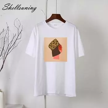 Shellsuning, повседневные женские топы с круглым вырезом и эстетическим рисунком, лето 2023, уличная одежда с короткими рукавами, футболки, элегантные свободные хлопковые футболки M жёлтый