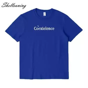 Shellsuning простые футболки с рисунком букв, женские летние хлопковые футболки с короткими рукавами и принтом, женские повседневные белые топы с круглым вырезом M жёлтый