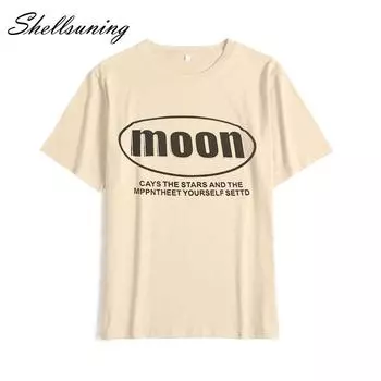 Shellsuning, женские футболки с короткими рукавами и трехмерным принтом, свободные футболки с буквенным принтом, женские летние повседневные хлопковые топы 2023 M жёлтый