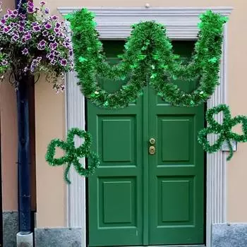 Шемрок Тинсел Стрит. Украшение стены ко Дню Святого Патрика создает шикарную атмосферу и реквизит для фотографий Высокопроизводительный подвесной кулон зелёный