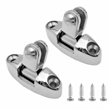 SHENGHUI Pair Boat Bimini Top Deck Swivel Hinges Side Mount Stainless Steel 316 Marine