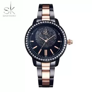Shengke Diamond, женские кварцевые часы, лучший бренд, роскошные женские наручные часы с кристаллами, SK Girl, Relogio Feminino розовый
