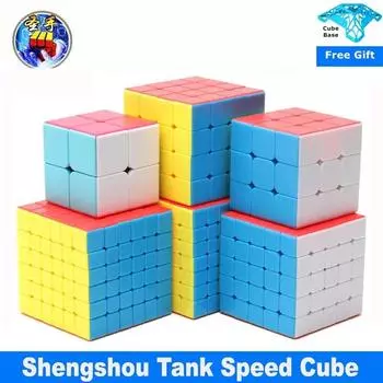 Shengshou Tank Magic Cube 2x2 3x3 4x4 5x5 6x6 7x7 8x8 Без наклеек Sensou Speed Cube Развивающие игрушки для детей Magico Cubo